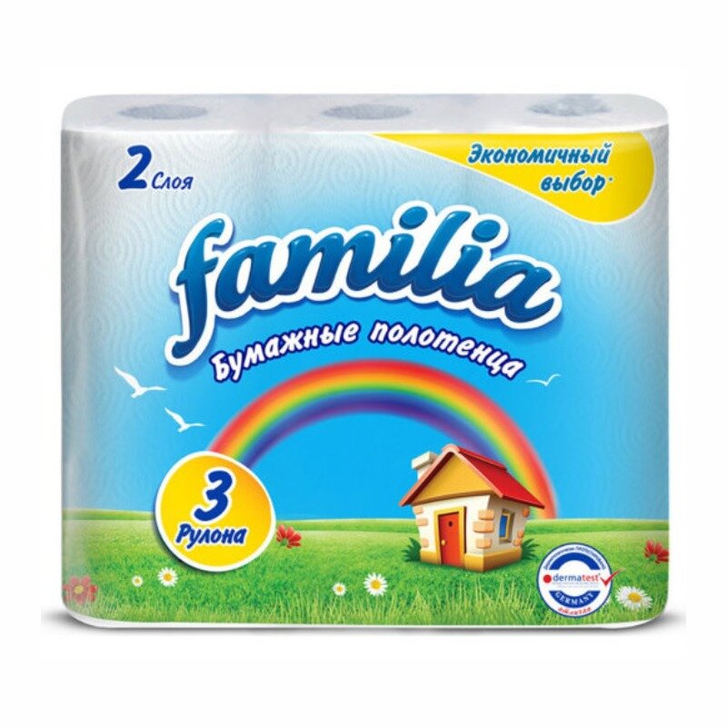 Бумажные полотенца Familia Радуга двухслойные 3 шт.