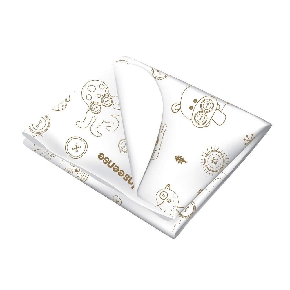 Клеенка подкладная Inseense с пвх покрытием без тесьмы белая с рисунком 70х100см