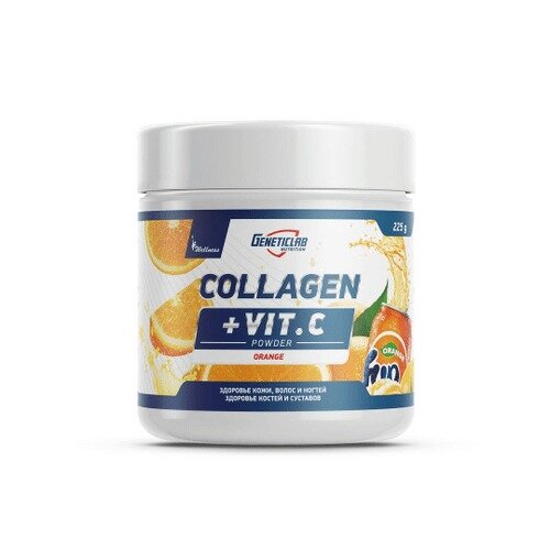 Добавка комплексная пищевая Geneticlab Nutrition Collagen+ Vit C Апельсин 225 г