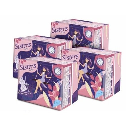 Прокладки Систерс Ультра макси ночные сеточка 8х4 32 шт.