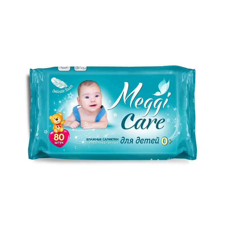 Влажные салфетки Meggi Care для детей 0+ 80 шт.