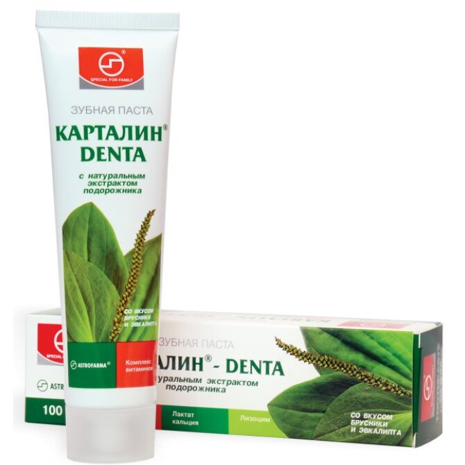 Зубная паста Карталин-Denta с натуральным экстрактом подорожника 100 мл 1 шт.
