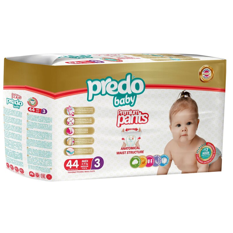 Подгузники-трусики для детей Baby Predo/Предо 4-9 кг р.3 44 шт.