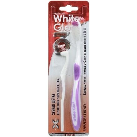 Зубная щетка White Glo X-action средняя + ластик для удаления пятен 1 шт.