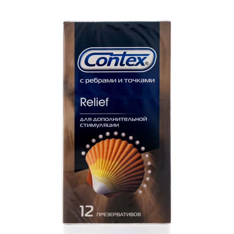 Презервативы Contex Relief с точками и ребрами 12 шт.