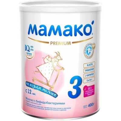 Молочная смесь Мамако 3 premium от 12 мес на козьем молоке 800 г