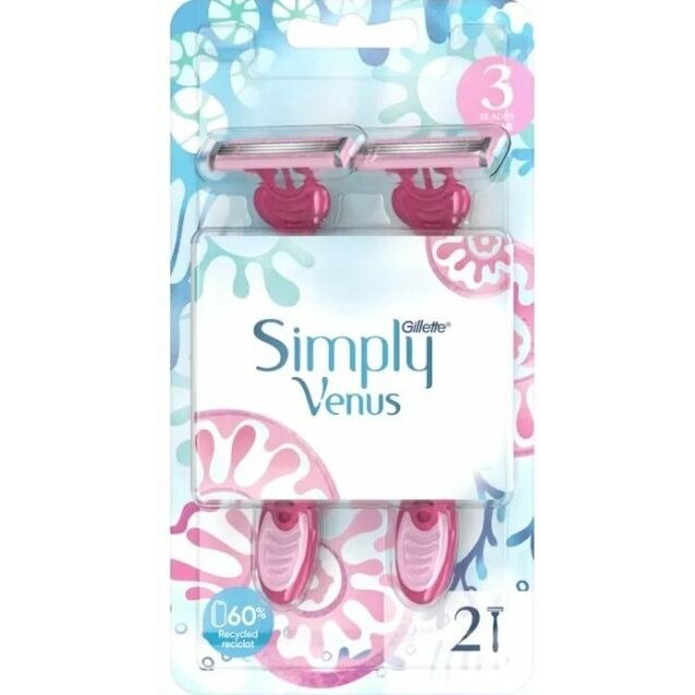 Бритва женская Gillette Venus-3 Basic Simply одноразовая 2 шт.