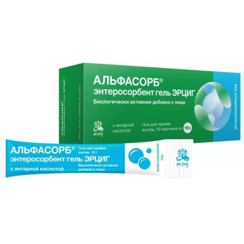 Альфасорб энтеросорбент Erzig гель 10 г 10 шт.