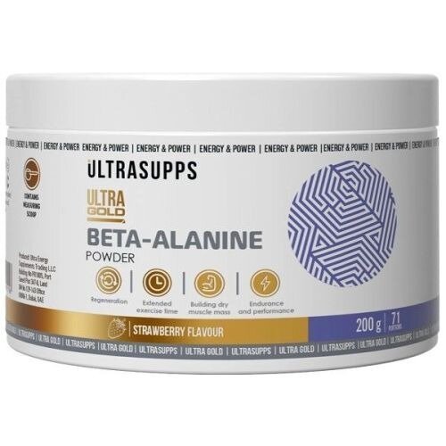 Бета-аланин UltraSupps Ultra Gold порошок Клубника 200 г