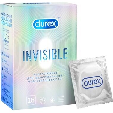 Презервативы Дюрекс (Durex) Invisible ультратонкие 18 шт.
