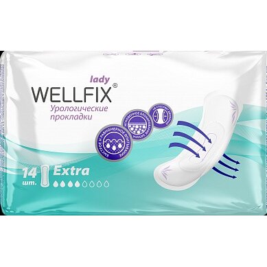 Прокладки урологические Wellfix для женщин экстра 14 шт.