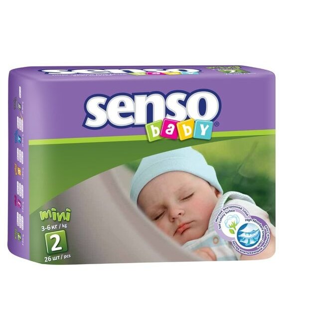 Подгузники Senso baby Mini крем-бальз 3-6 кг 26 шт.