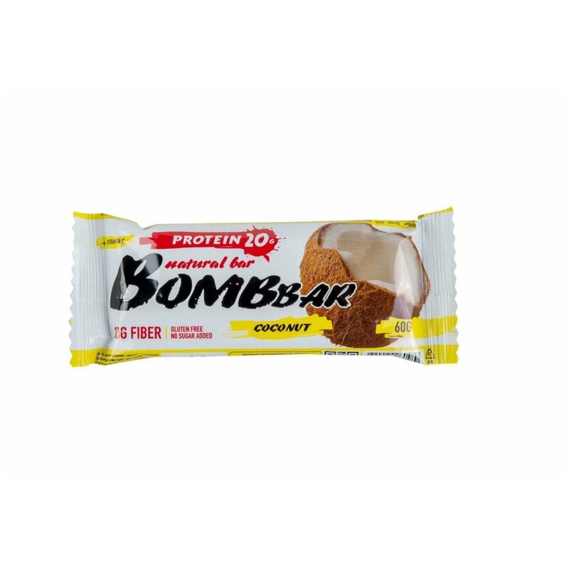 Батончик неглазированный Бомбар (BombBar) кокос 60 г