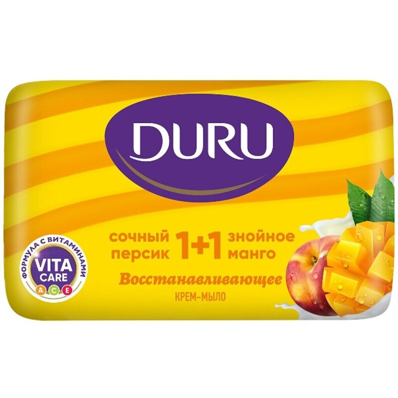 Duru 1+1 крем-мыло персик/манго 80 г