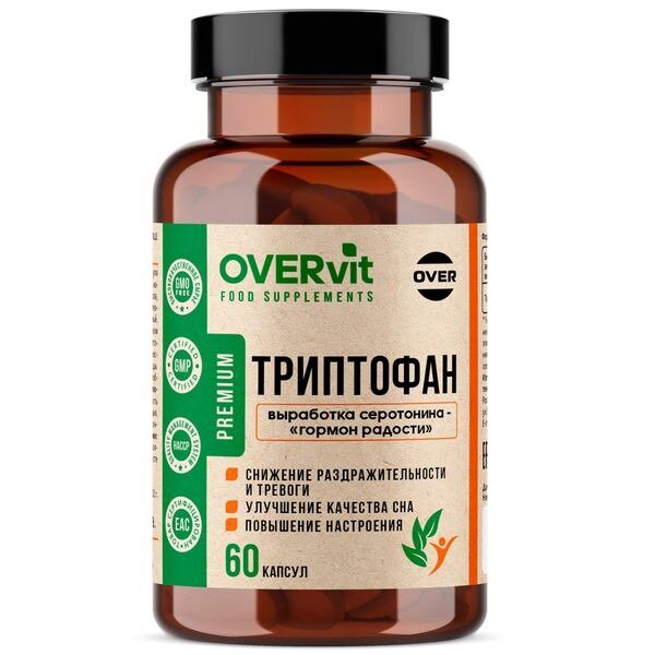 Триптофан OVERvit капсулы 60 шт.