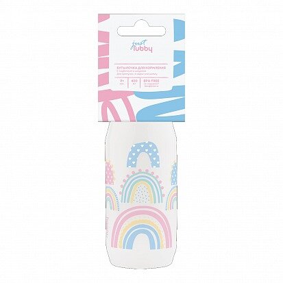 Бутылочка Just Лабби (Lubby) арт.28410 с трубочкой и шнурком от 9 мес. 400 мл