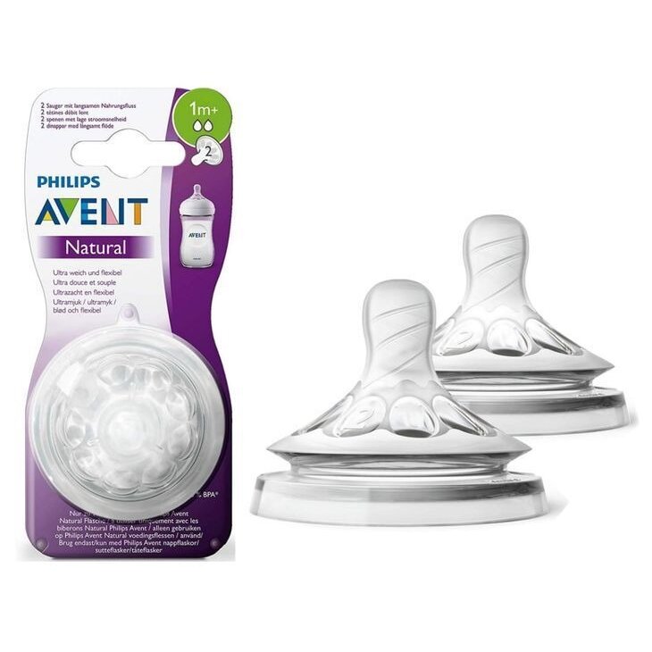 Соска силиконовая Avent Natural медленный поток 0+ SCF657/27 2 шт.