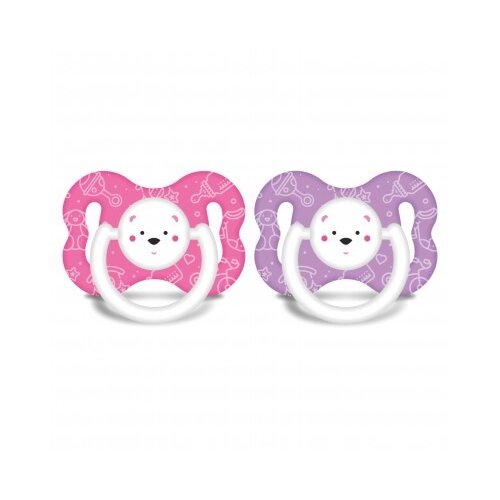 Соска-пустышка силиконовая Умка арт.1243 3+ розовые 2 шт.