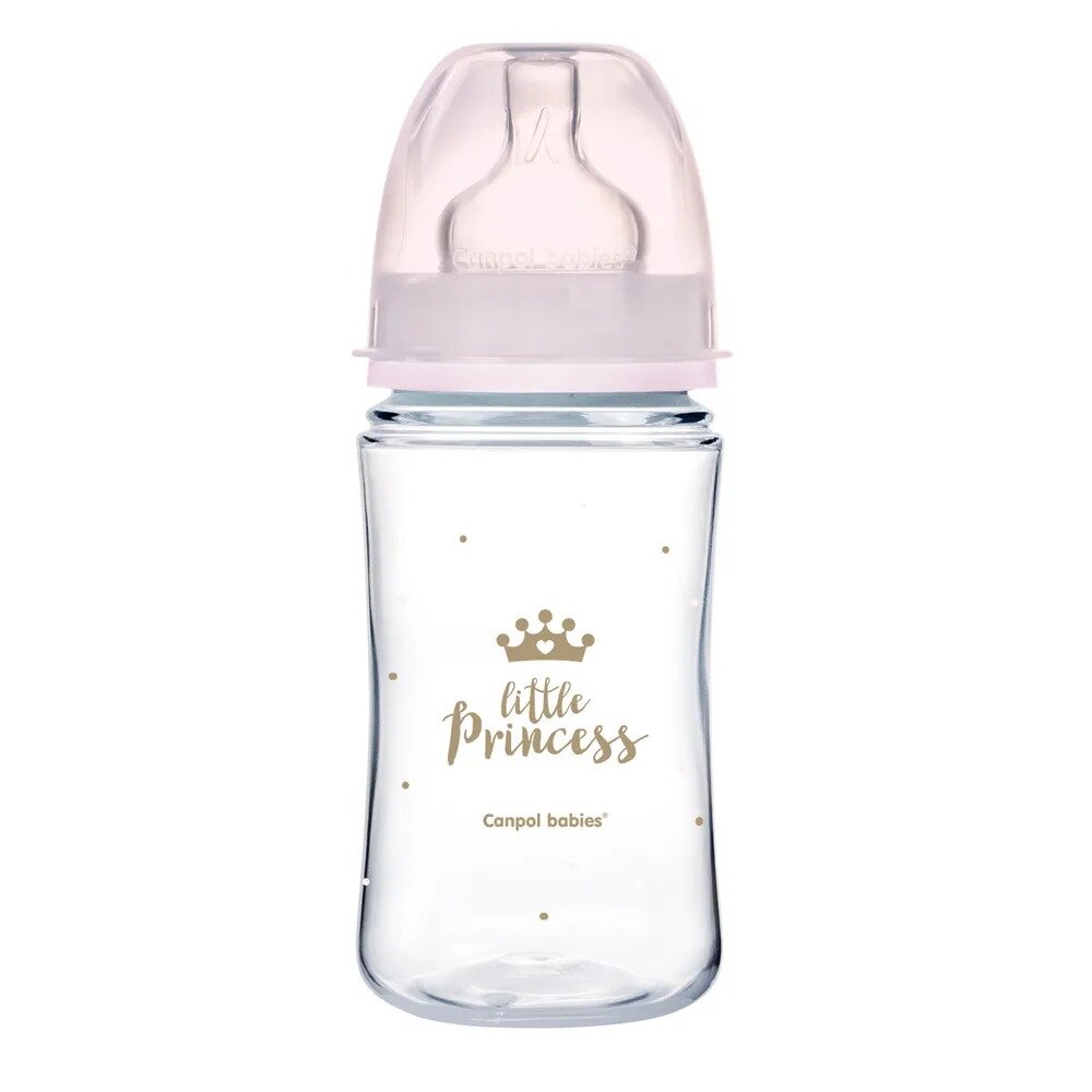 Антиколиковая бутылочка Canpol babies EasyStart ROYAL BABY с широким горлышком розовый 240 мл