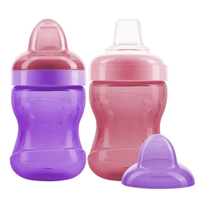 Поильник Курносики с ручками и мягким носиком Ягодный микс 210 мл 2 шт.