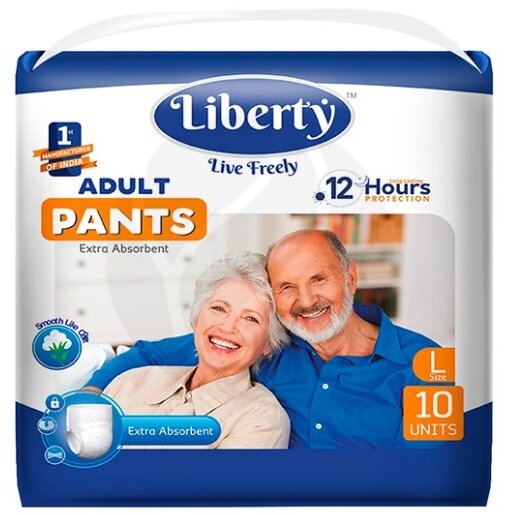 Подгузники-трусики для взрослых Liberty Adult Premium Pants размер l 75-140 см 10 шт.