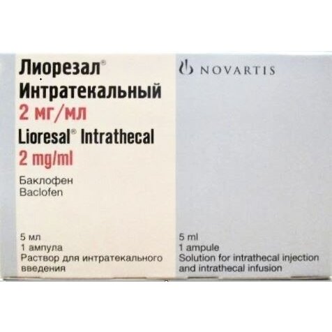 Лиорезал Интратекальный раствор для интратекального введения 2 мг/мл ампула 5 мл 1 шт.