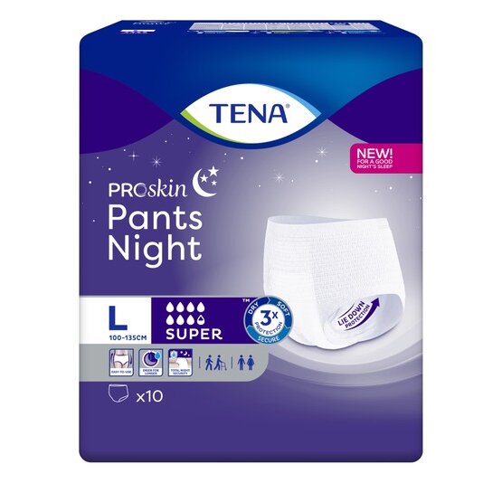 Подгузники-трусы ночные TENA Pants Night Super L (талия/бедра 100-135 см) 10 шт.