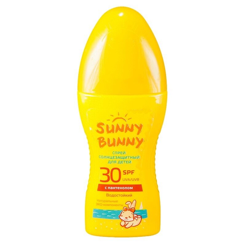 Спрей солнцезащитный для детей Sunny bunny водостойкий с пантенолом SPF30 150 мл