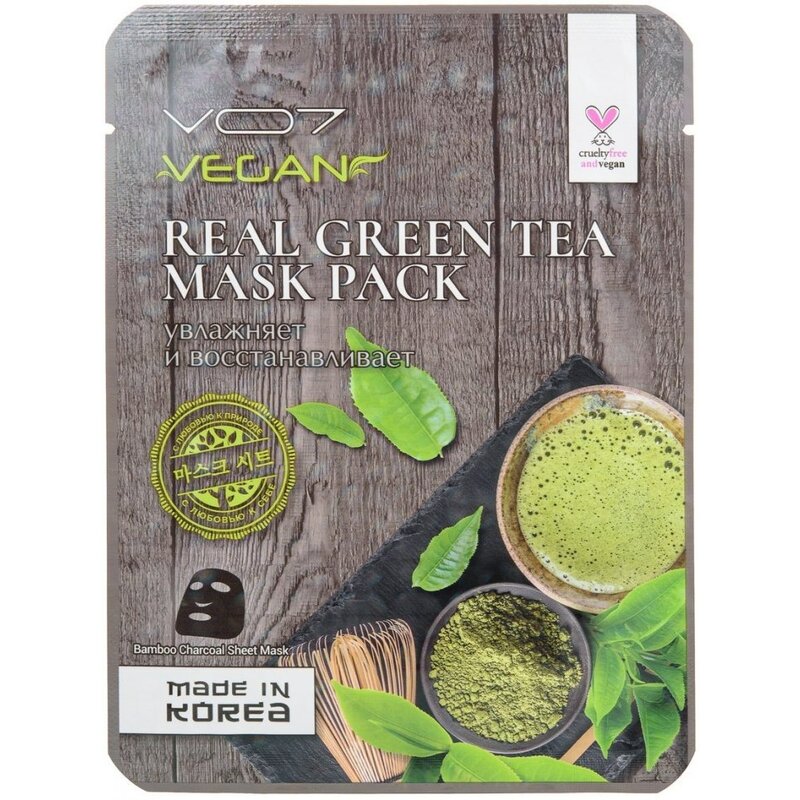 Маска для лица Восстанавливающая с экстрактом Зеленого чая Real Vegan Vo7 25 г