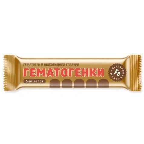 Гематоген Сердце Континента в тёмной глазури 10 г 5 шт.