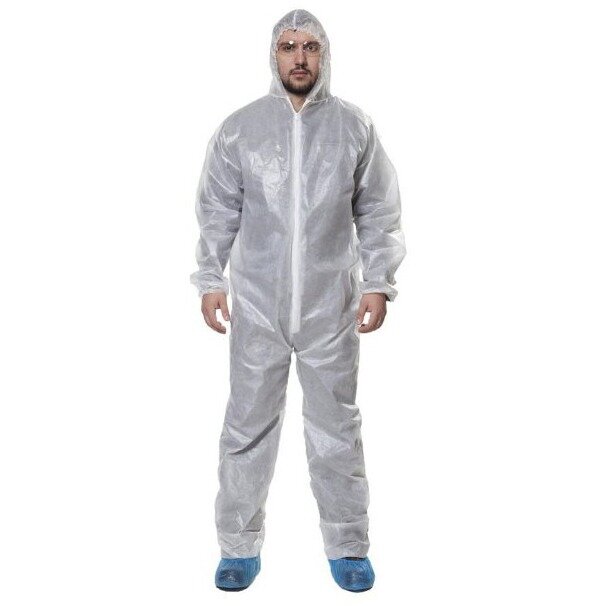 Комбинезон защитный Каспер спанбонд молния/капюшон воздухопрониц р 52-54