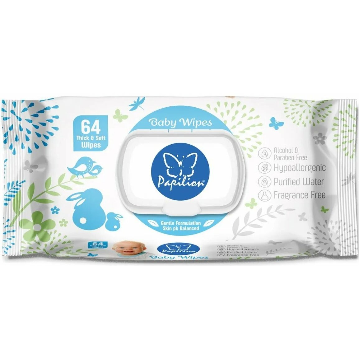Салфетки влажные для младенцев Papillon Pure 64 шт.