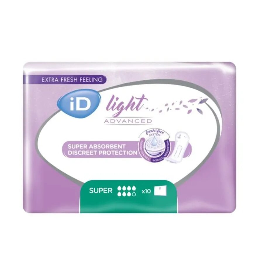 Прокладки урологические iD Light Advanced Super 7 капель 10 шт.