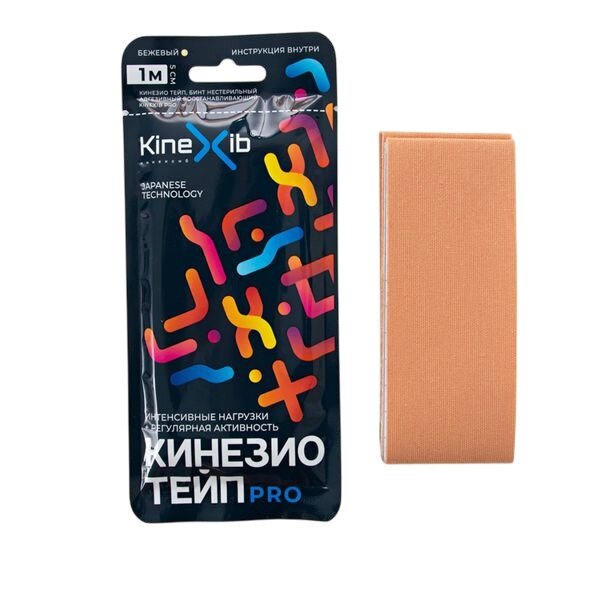 Кинезио-тейп Kinexib PRO бежевый 1 м х 5 см