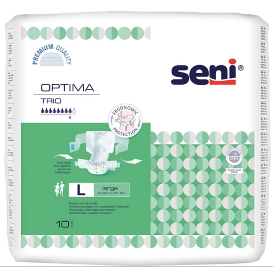 Seni optima trio подгузники взрослые с поясом extra large/4 10 шт.