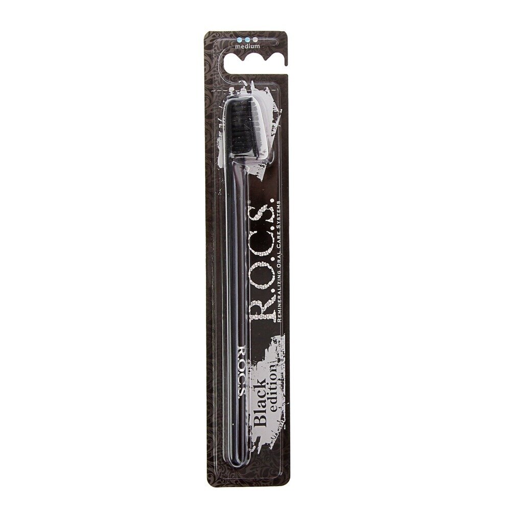 Зубная щетка R.O.C.S. Black Edition Classic средней жесткости 1 шт.