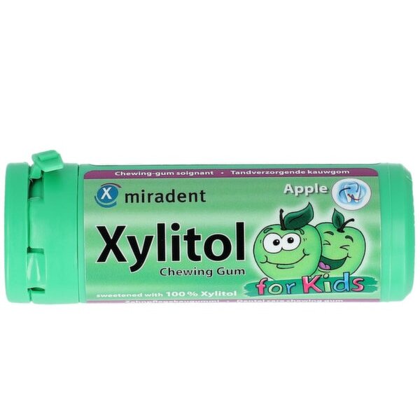 Жевательная резинка Miradent Xylitol со 100% ксилитом яблоко 30 шт.