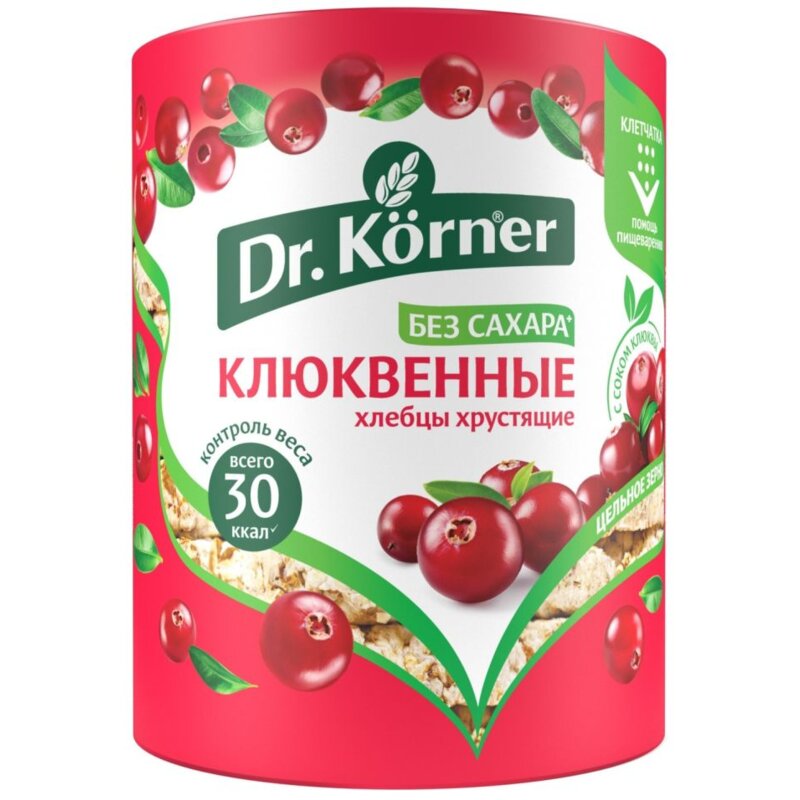 Хлебцы Dr.Korner Злаковый коктейль Клюквенный 100 г