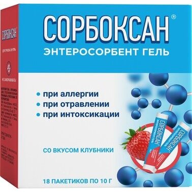 Сорбоксан Энтеросорбент гель для приема внутрь со вкусом клубники 10 г стик 18 шт.