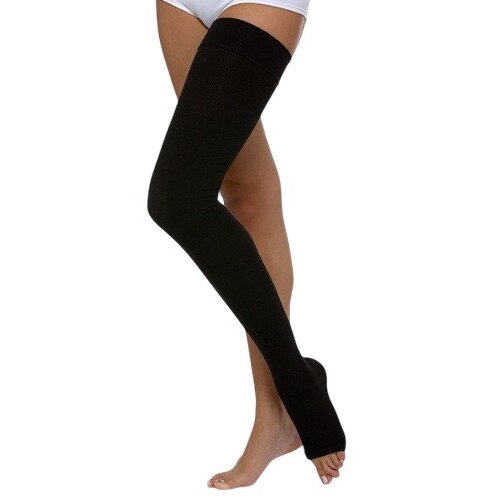 Чулок до бедра Центр компресс 2 класс открытый носок черный р.3