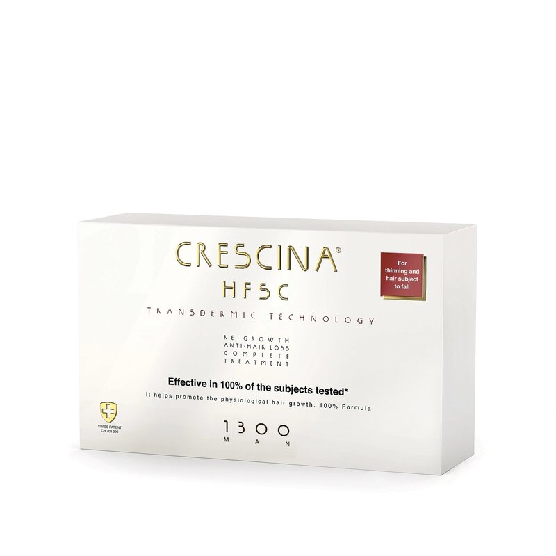 Crescina трансдермик hfsc 1300 набор для мужчин лосьон re-growth hfsc 3,5мл флакон 10 шт. + лосьон anti-hair loss hssc 3,5мл флакон 10 шт.