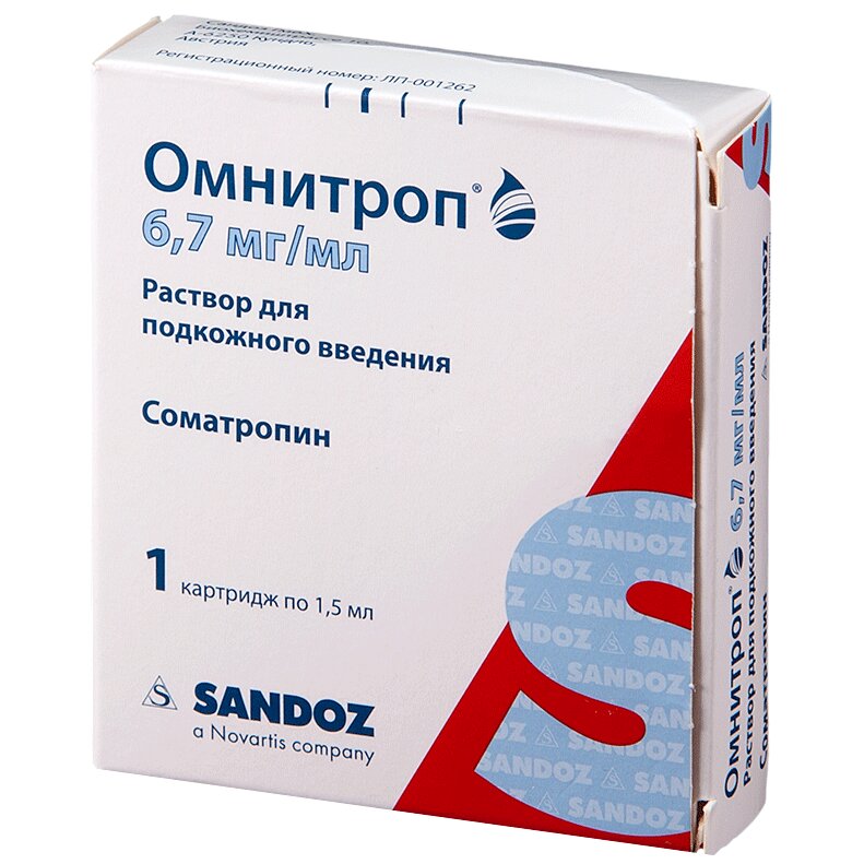 Омнитроп раствор для подкожного введения 6,7 мг/мл 1,5 мл картридж 1 шт.