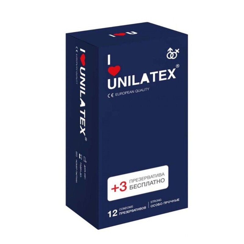 Презервативы Unilatex extra strong 12 шт. + 3 шт. в подарок