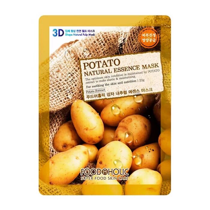 Маска для лица FoodaHolic Potato Natural Essence 3D питательная 23 г