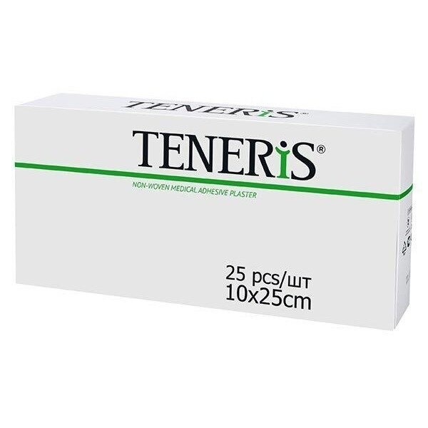 Лейкопластырь Teneris (Тенерис) t-pore стерильный фиксирующий нетканый с впитывающей подушечкой из вискозы 25х10см 25 шт.