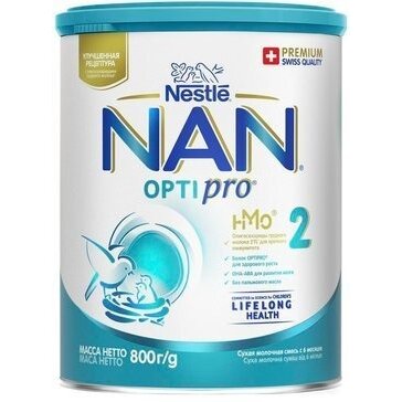 Смесь сухая NAN 2 Optipro молочная с 6 мес 800 г банка
