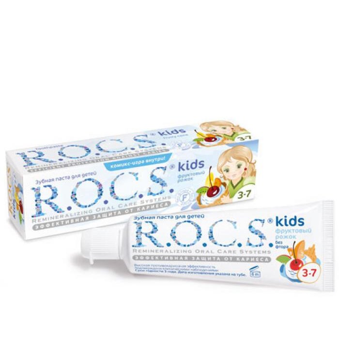 Детская зубная паста R.O.C.S. Kids Фруктовый рожок от 3-7 лет 45 г