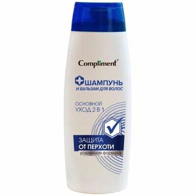 Шампунь-бальзам для волос против перхоти Комплимент (Compliment) fruitline основной уход 2в1 400 мл