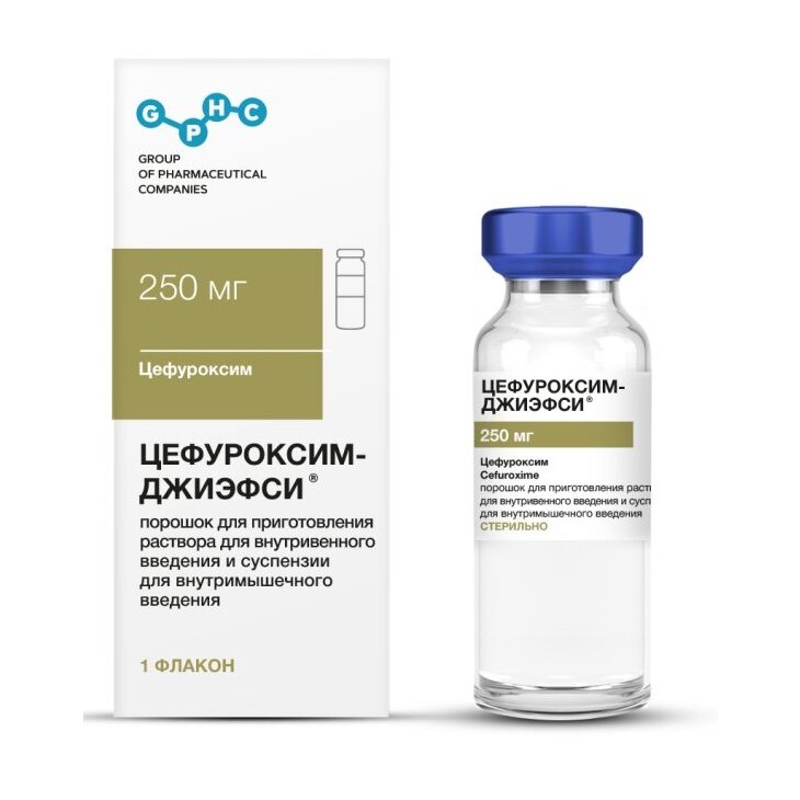 Цефуроксим-Джиэфси порошок для приготовления раствора для внутривенного и внутримышечного введения 1500 мг флакон 1 шт.