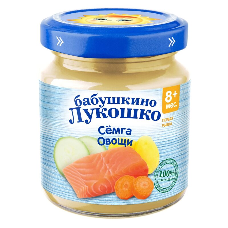 Пюре Бабушкино Лукошко семга-овощи с 8 мес., 100 г